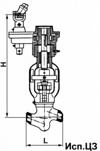 1053-50-ЦЗ Клапан запорный сальниковый