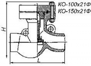 КО-150х21Ф Клапан обратный подъемный