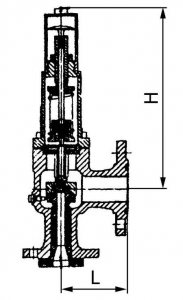 17нж43п Клапан предохранительный угловой пружинный
