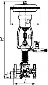 ПОУ-9 Устройство исполнительное пневматическое односедельное с проходным корпусом