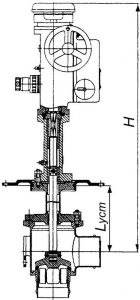 АГБ-53-150/16 Клапан запорно-регулирующий блочный сальниковый угловой